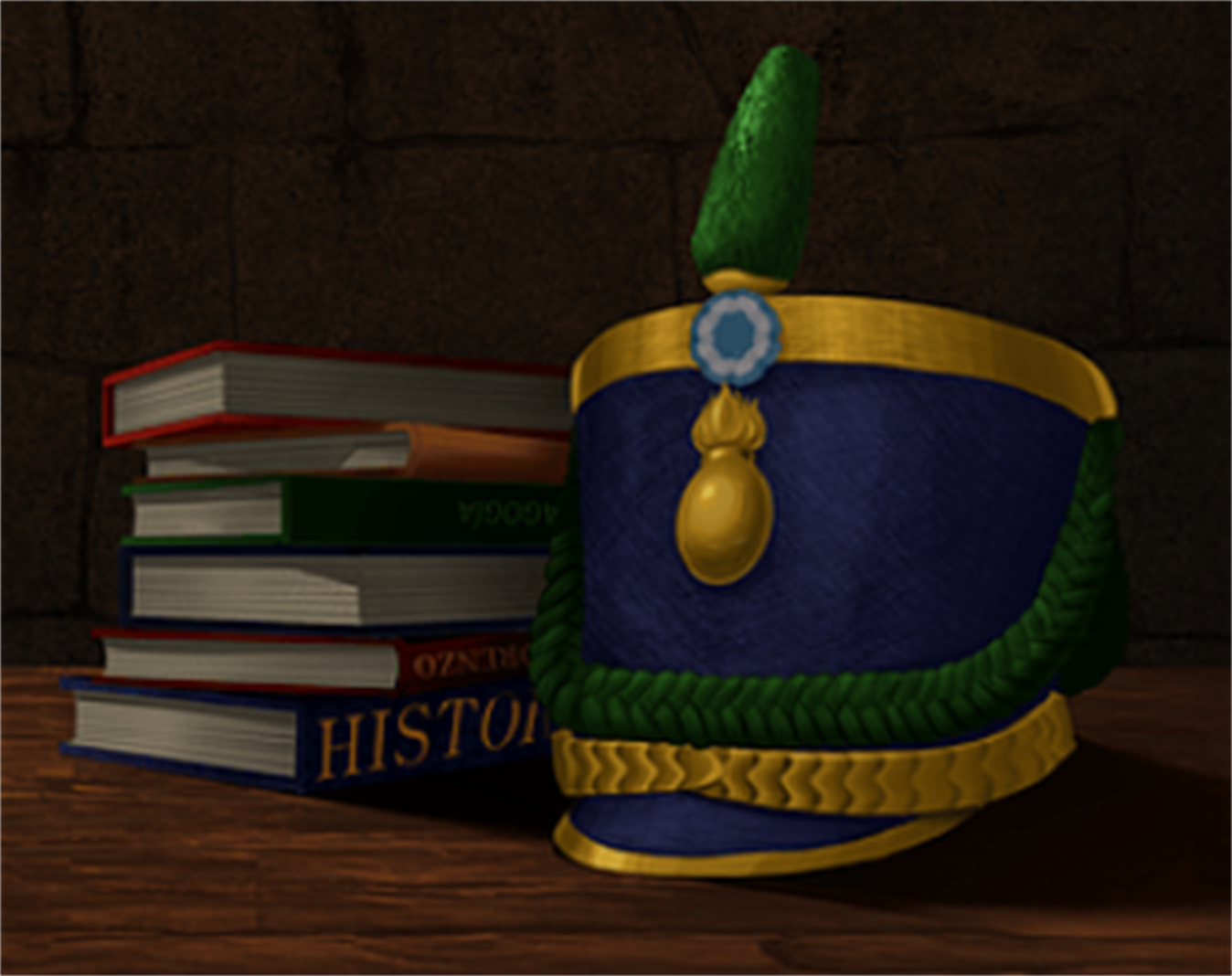 Gorra de granadero y libros, imagen de Al Alba