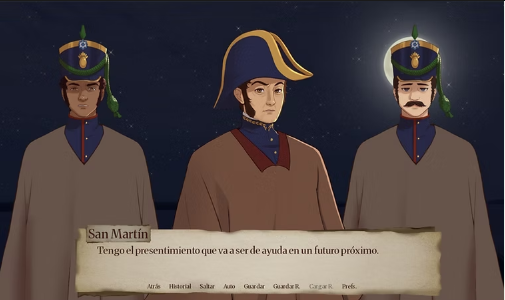 Escena de Al Alba con San Martín y sus granaderos