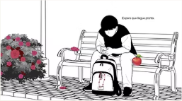 Escena de Taken en un banco