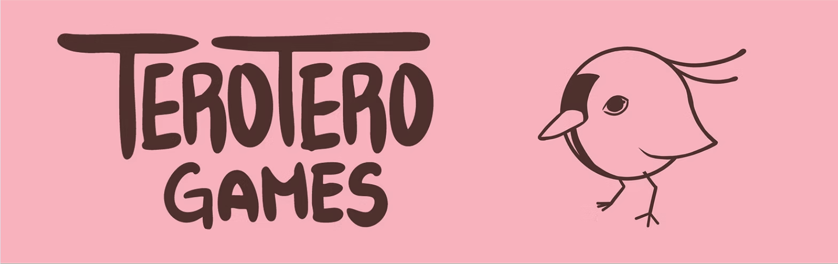 Logo de Tero Tero Games sobre fondo rosa