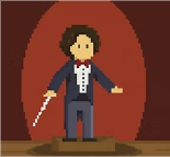 Personaje pixel art de Al Unísono